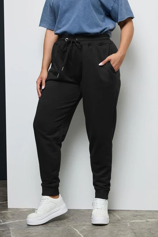 Yours YOURS Curve Black Elasticated Stretch Joggers