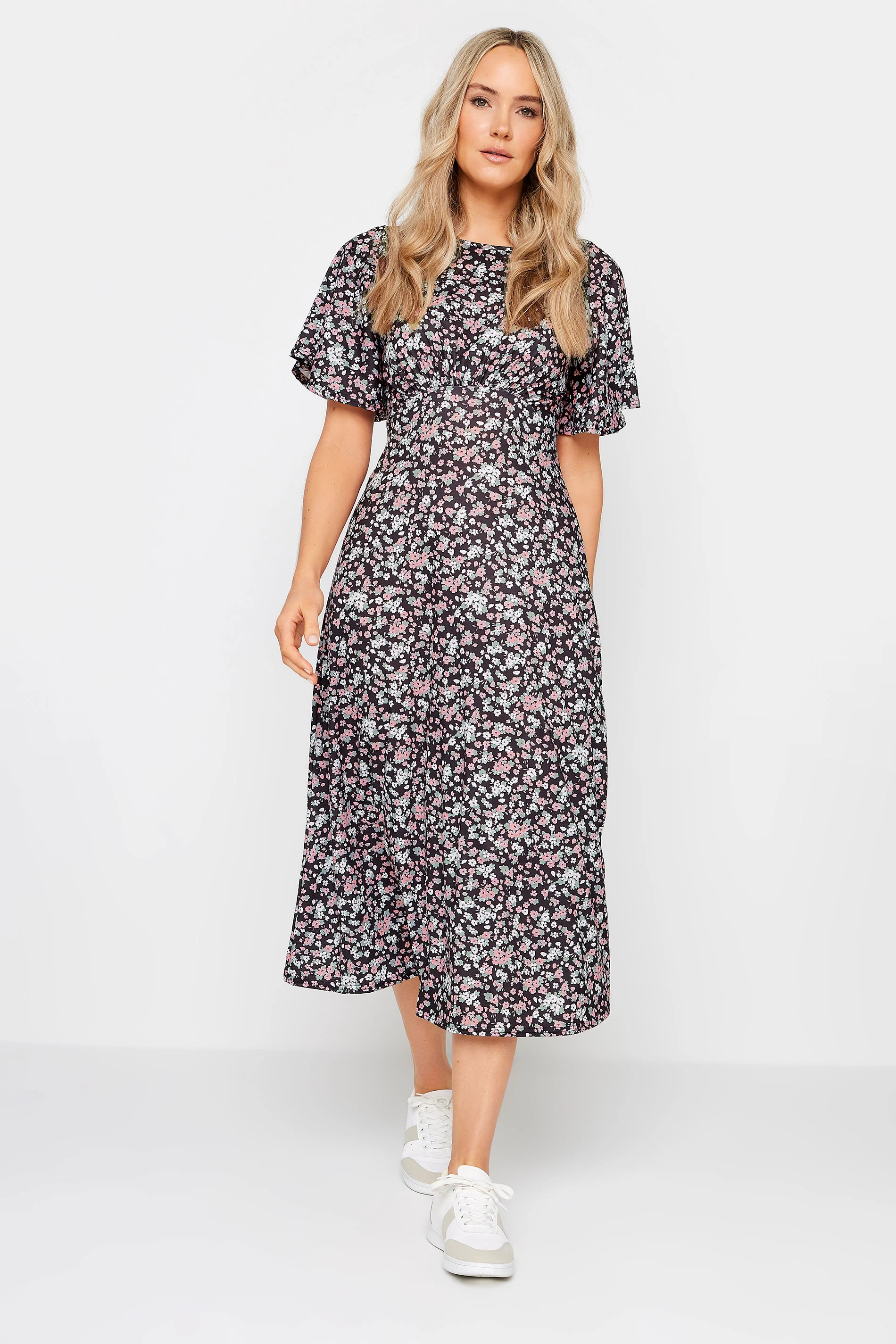 LTS LTS Tall Pink Ditsy Floral Midi Dress