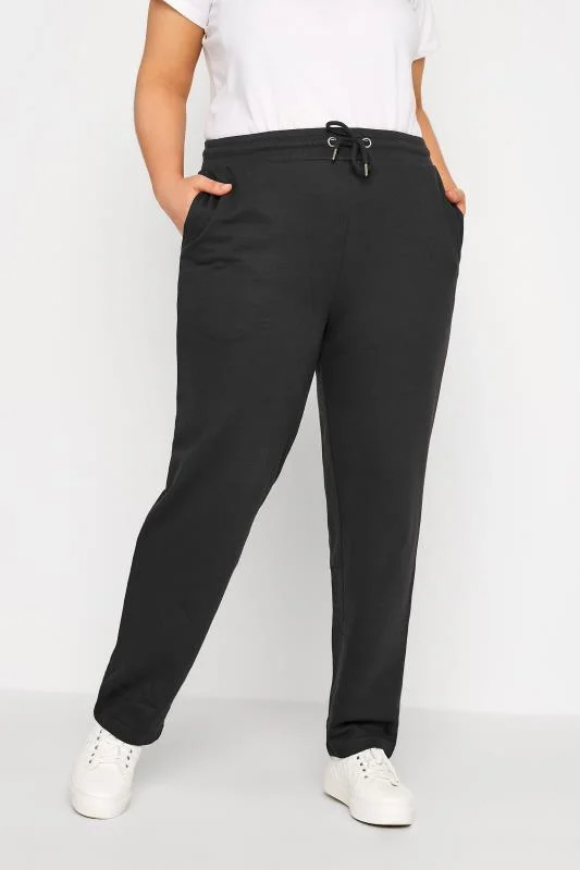 Yours YOURS Curve Black Straight Leg Stretch Joggers
