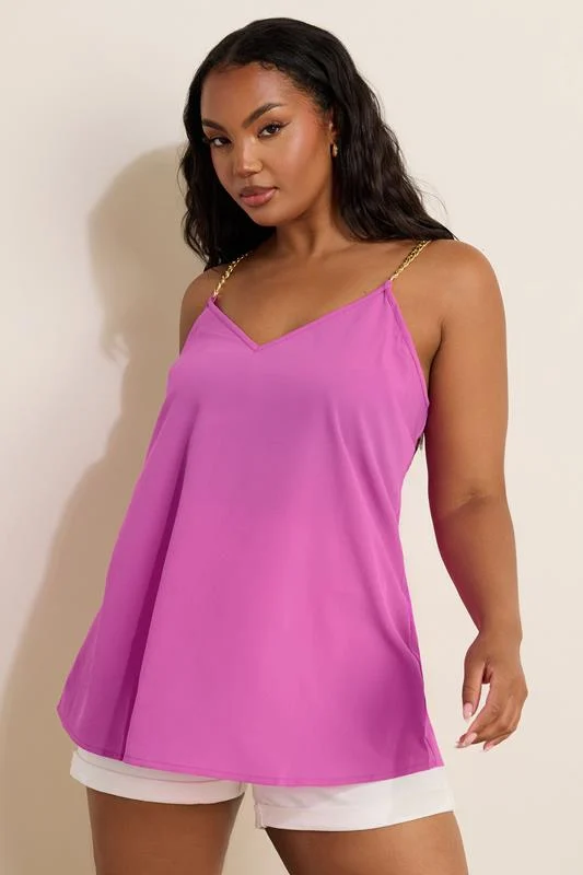 Yours YOURS Curve Purple Chain Strap Cami Top