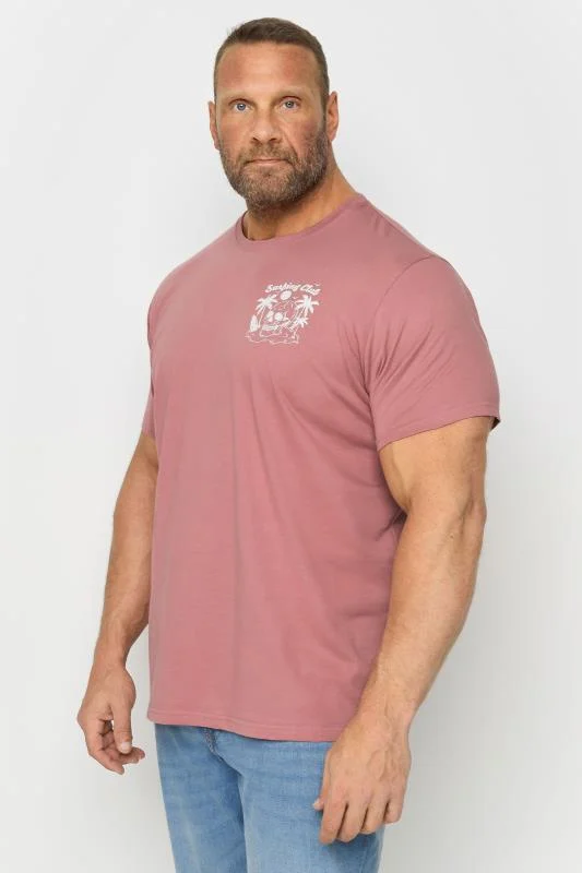 BadRhino BadRhino Big & Tall Pink 'Surfing Club' T-Shirt