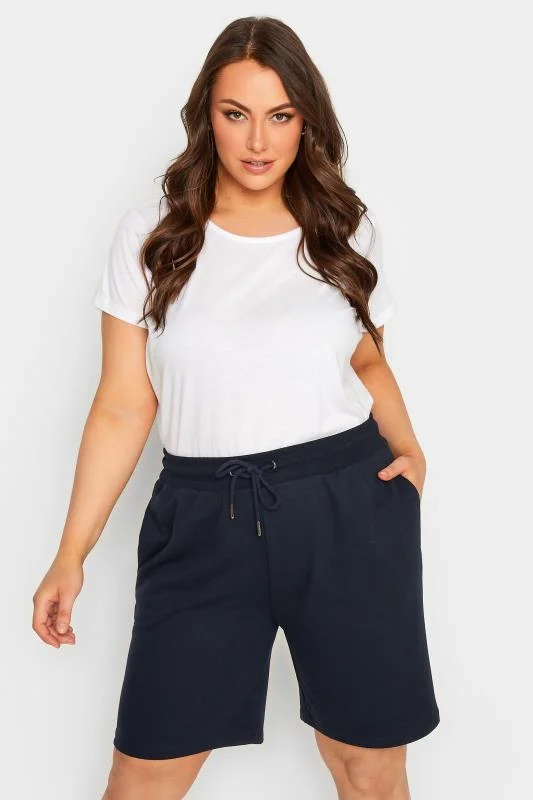 Yours YOURS Curve Navy Blue Jogger Shorts