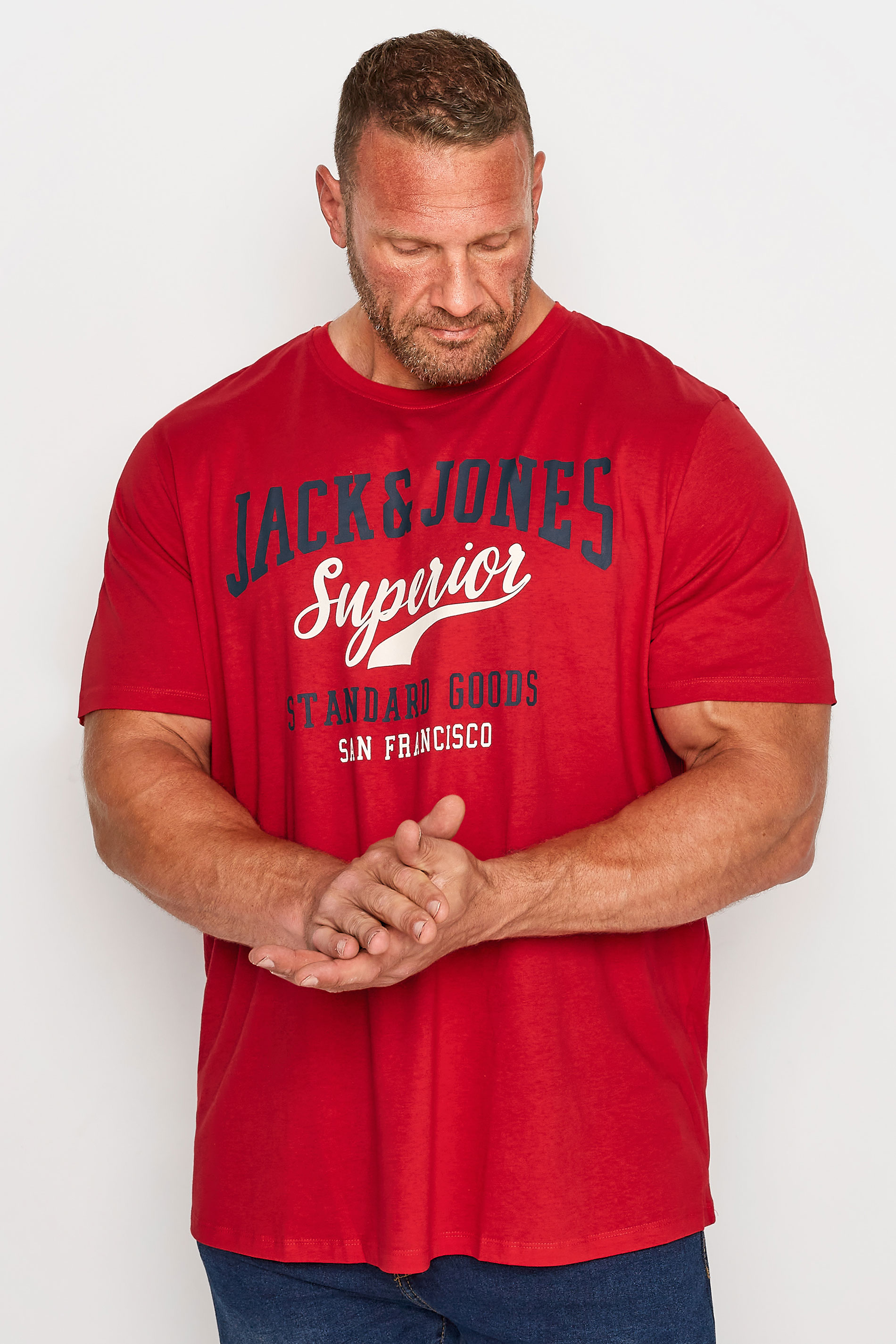 Jack & Jones JACK & JONES Big & Tall Red 'Superior' Printed Logo T-Shirt