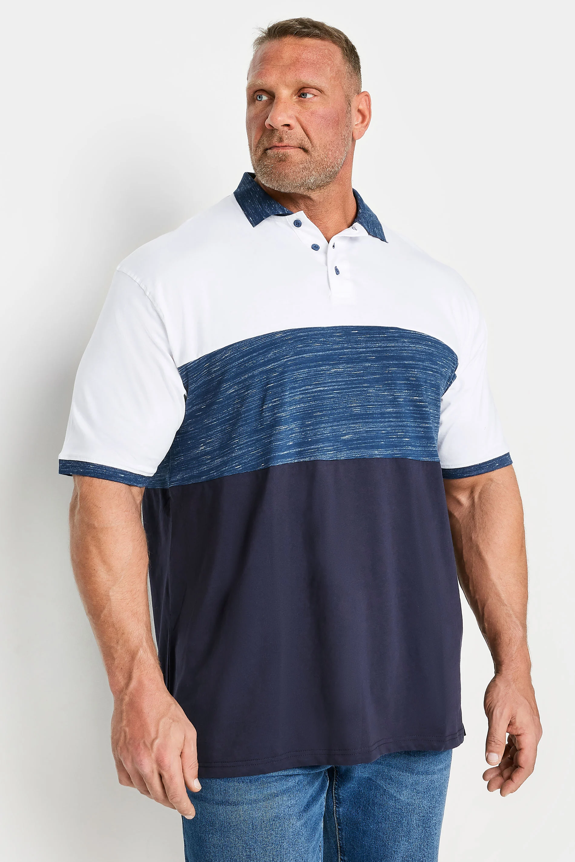 Kam KAM Big & Tall Blue Cut & Sew Polo Shirt