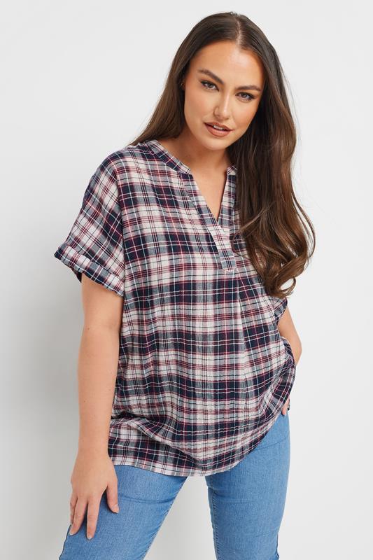 Yours YOURS Curve Red Check Overhead Shirt