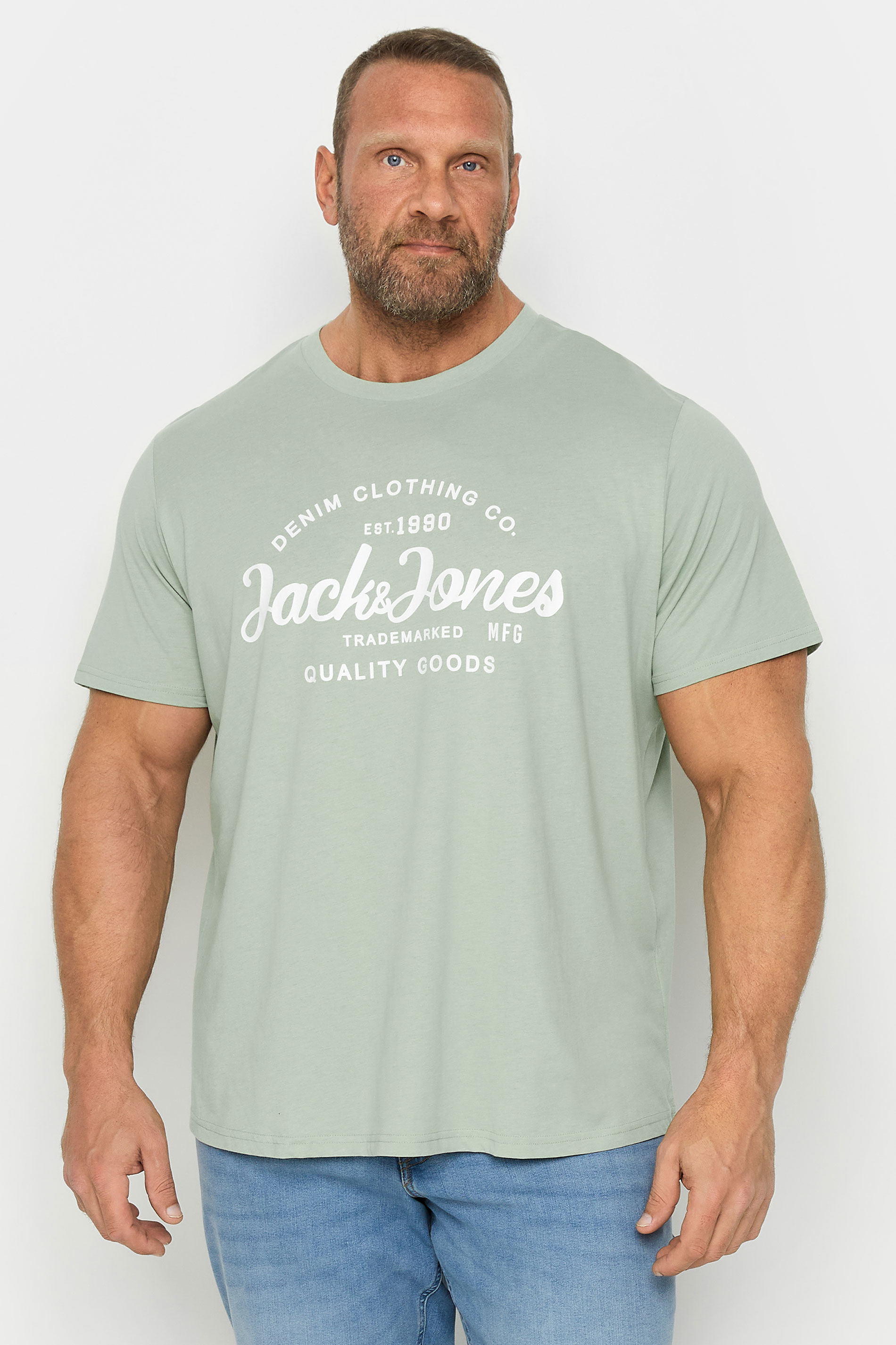 Jack & Jones JACK & JONES Big & Tall Sage Green Forest T-Shirt