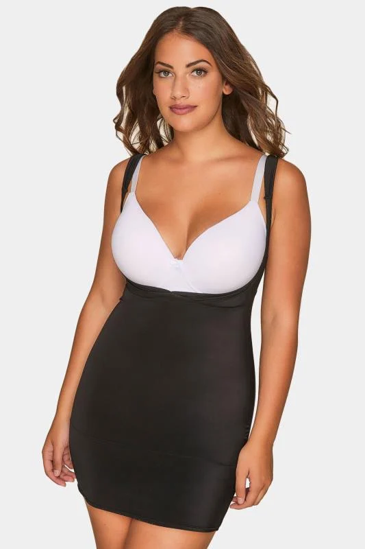 Yours YOURS Curve Black Control Underbra Slip Dress