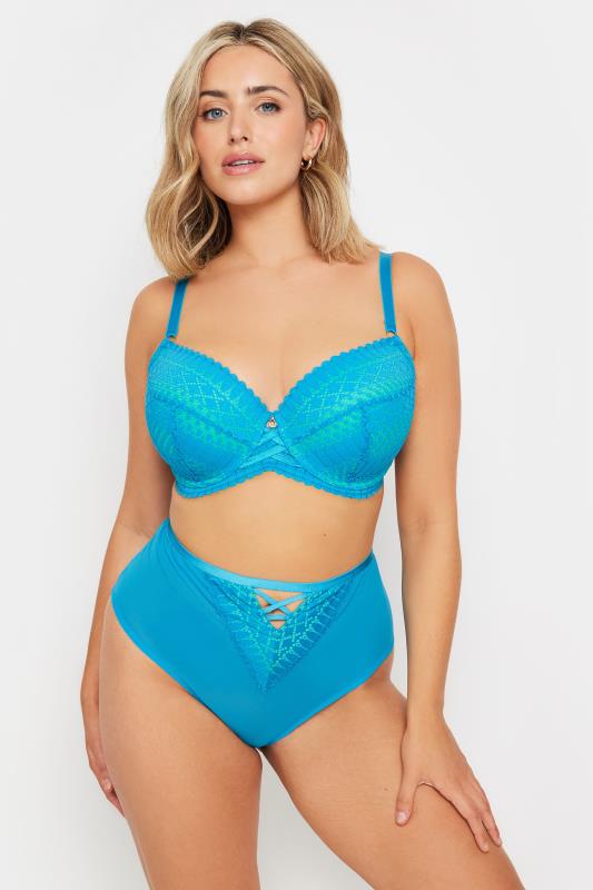 Yours YOURS Curve Blue Lace Up High Waisted Full Briefs