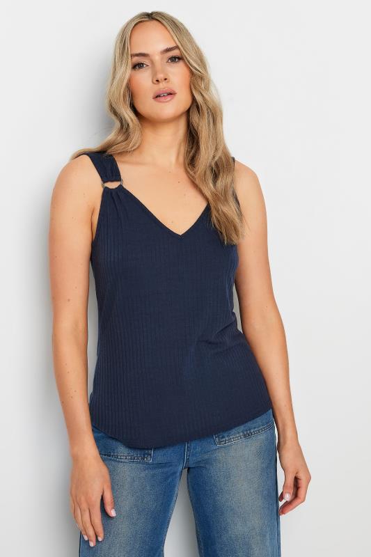 LTS LTS Tall Navy Blue Ribbed Vest Top