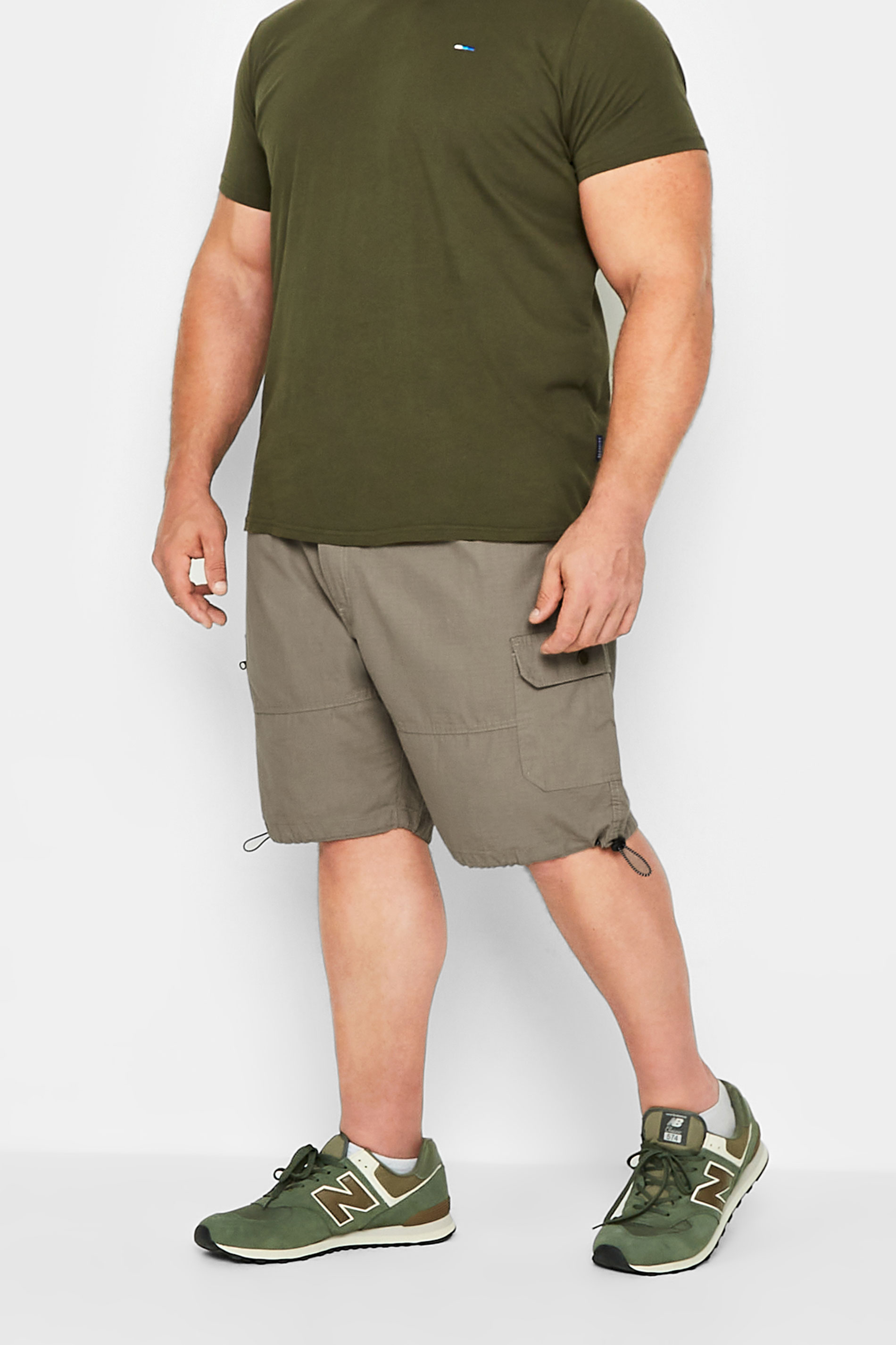 Espionage ESPIONAGE Big & Tall Beige Brown Ripstop Cargo Shorts