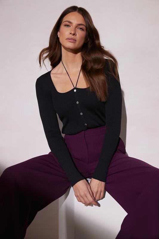 Star by Julien Macdonald STAR Purple Belt Buckle Wrap Skirt