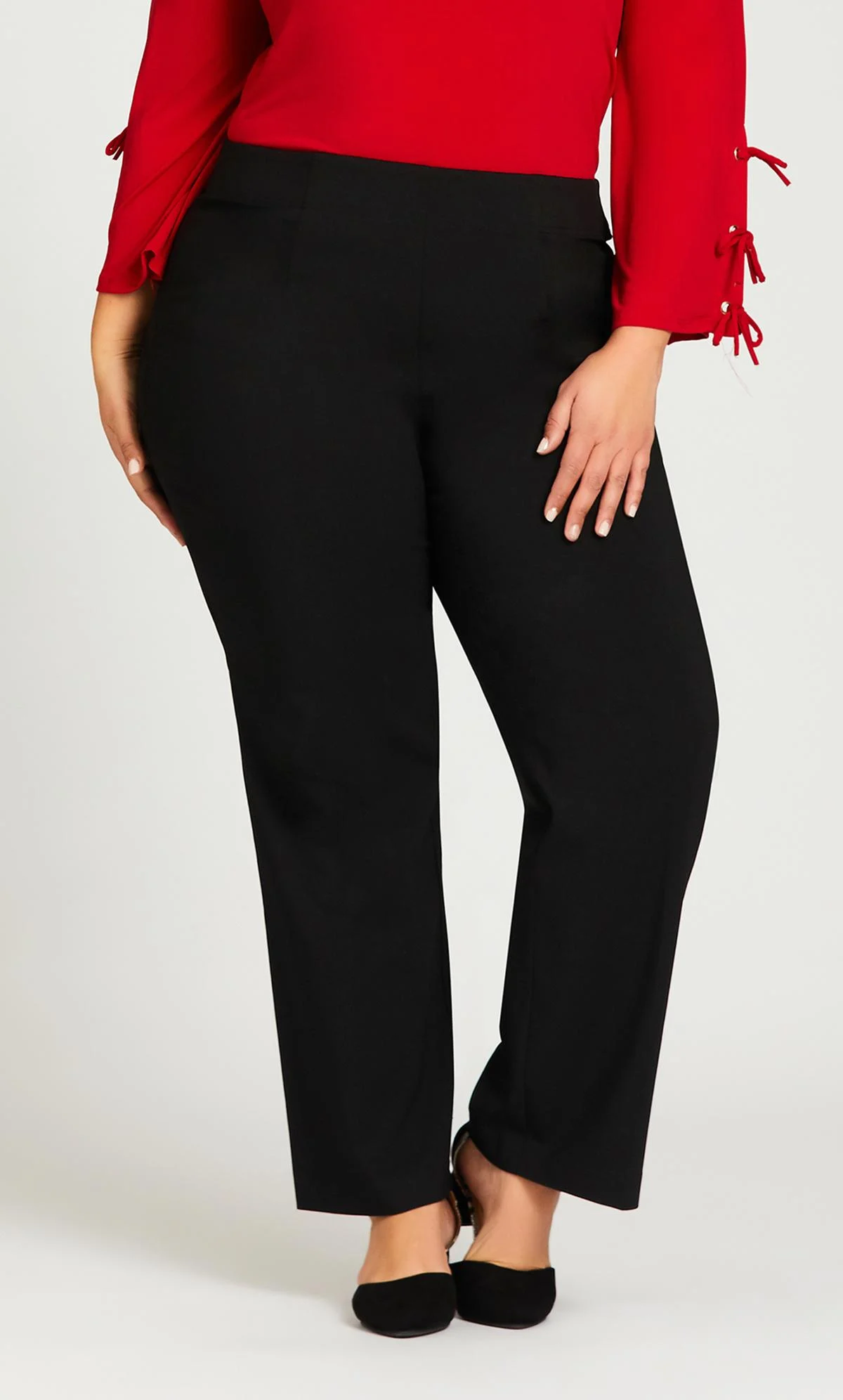 Evans Evans Black Wide Leg Bootcut Trousers