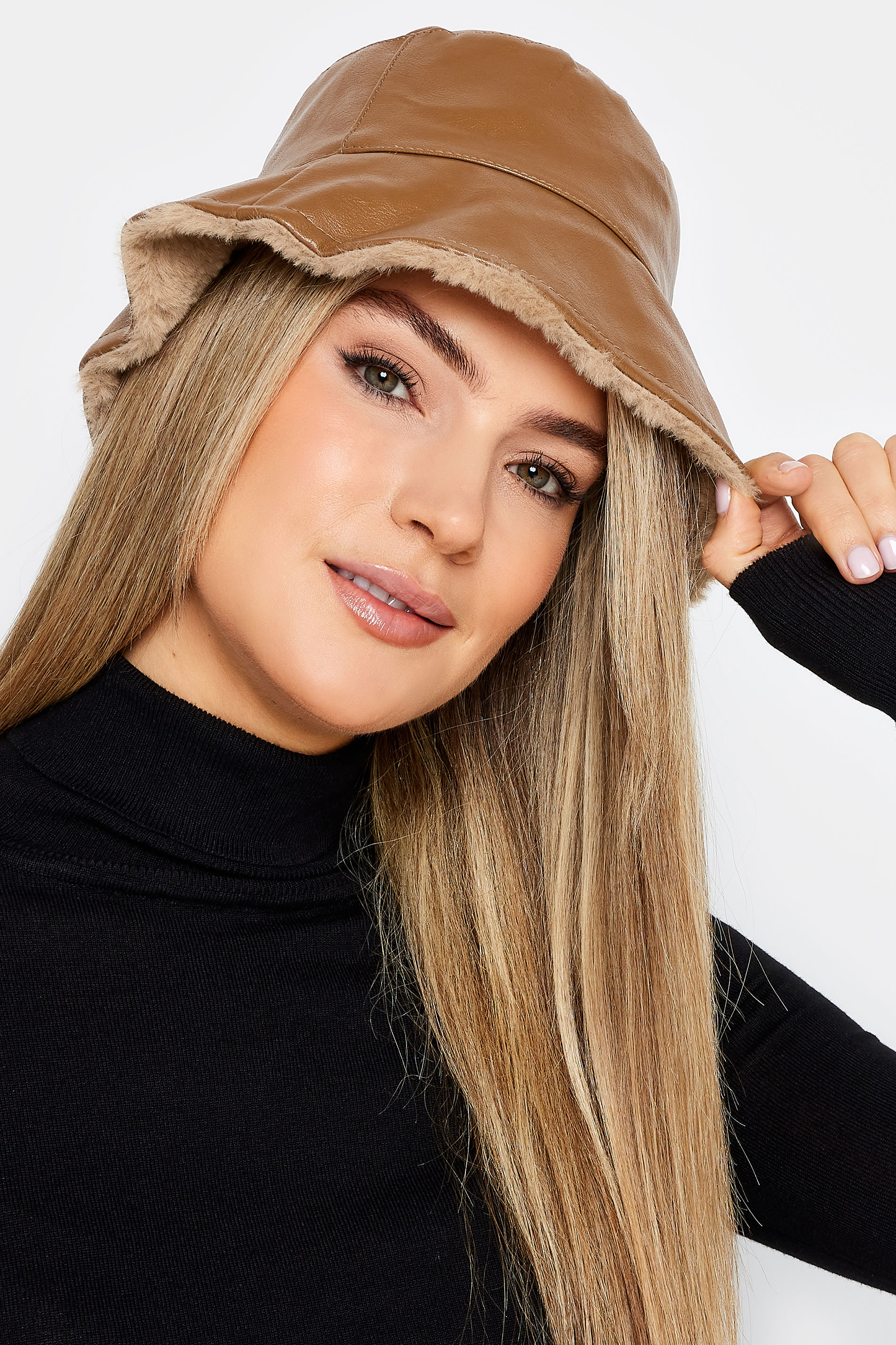 Yours Tan Faux Leather Bucket Hat