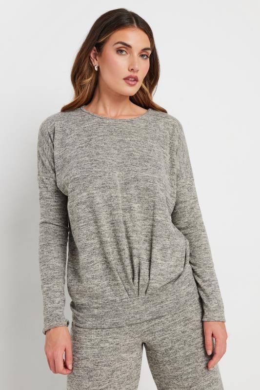 LTS LTS Tall Grey Marl Soft Touch Wide Leg Trousers