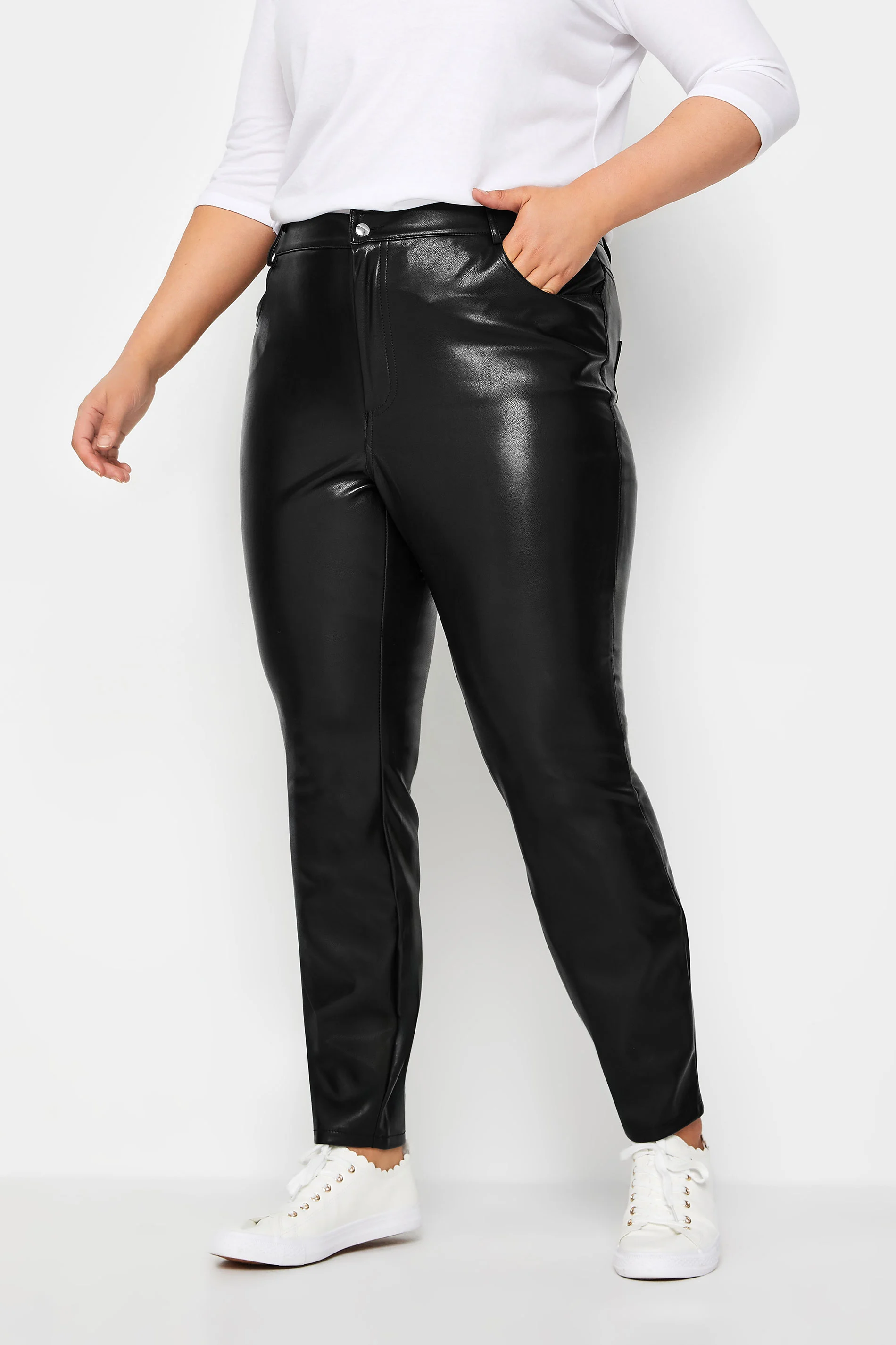 Evans Evans Black Faux Leather Leggings