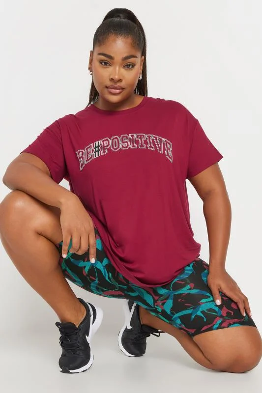 Yours YOURS ACTIVE Curve Black Abstract Print Stretch Shorts