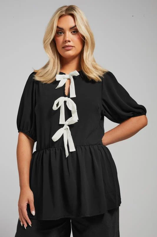 Limited Collection LIMITED COLLECTION Curve Black Bow Tie Front Top