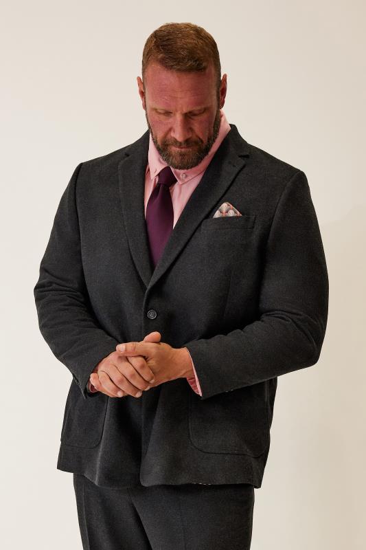 BadRhino BadRhino Tailoring Big & Tall Grey Tweed Wool Mix Suit Jacket