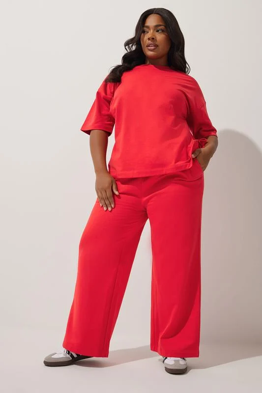 Limited Collection LIMITED COLLECTION Curve Red Oversized Sweat Jersey T-Shirt