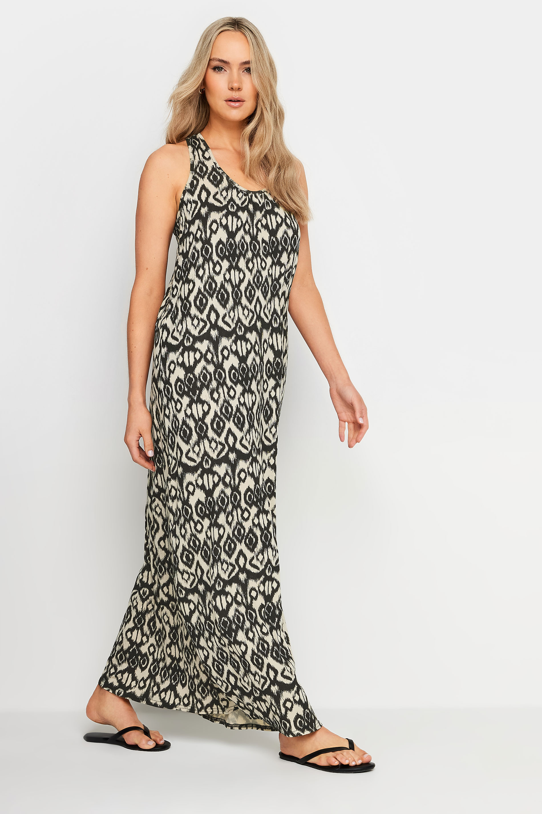 LTS LTS Tall Black & Brown Aztec Print Maxi Dress