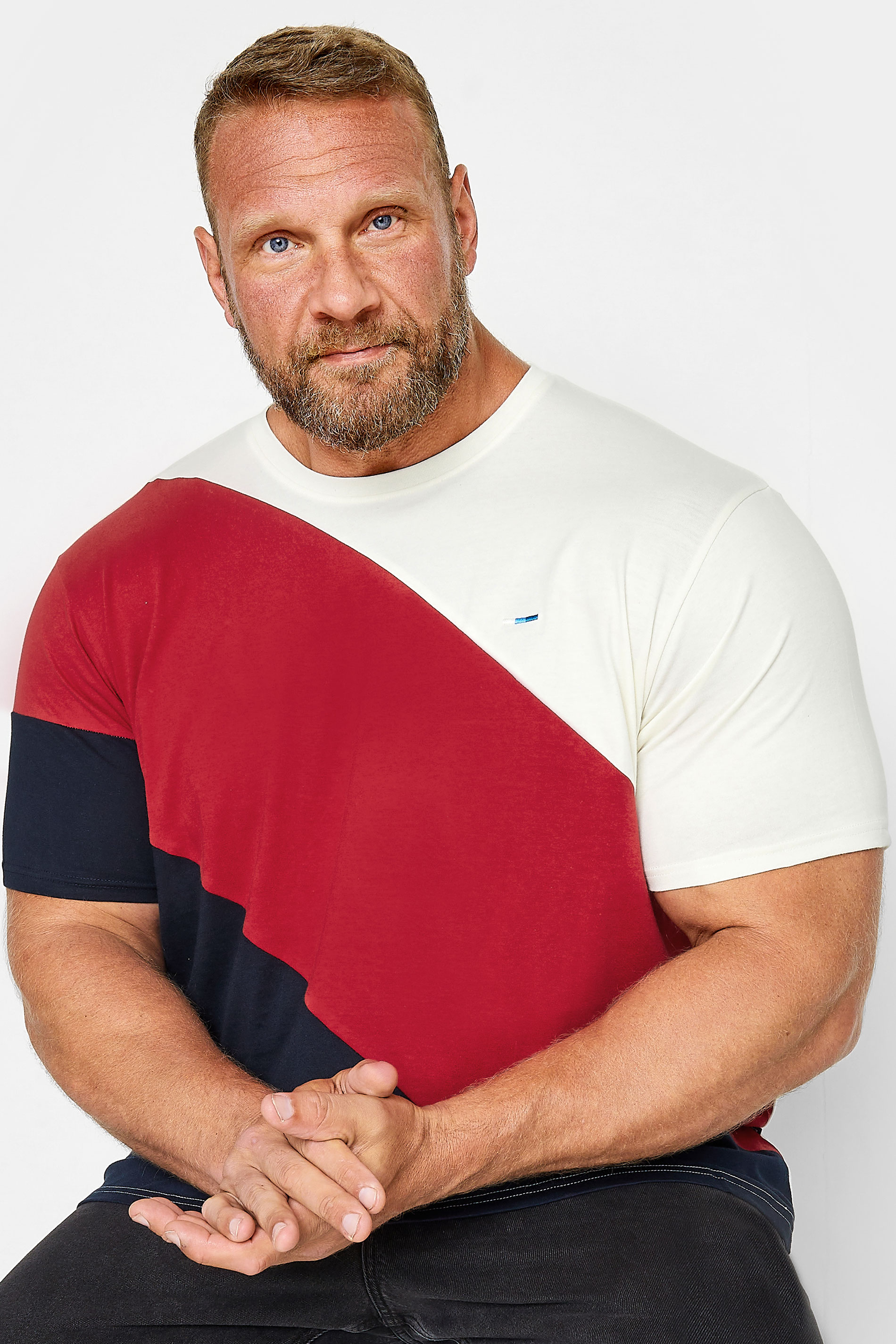 BadRhino BadRhino Big & Tall Red Diagonal Stripe T-Shirt
