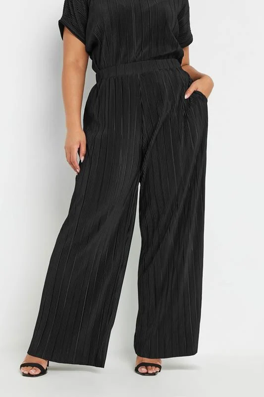 Yours YOURS Curve Black Plisse Top