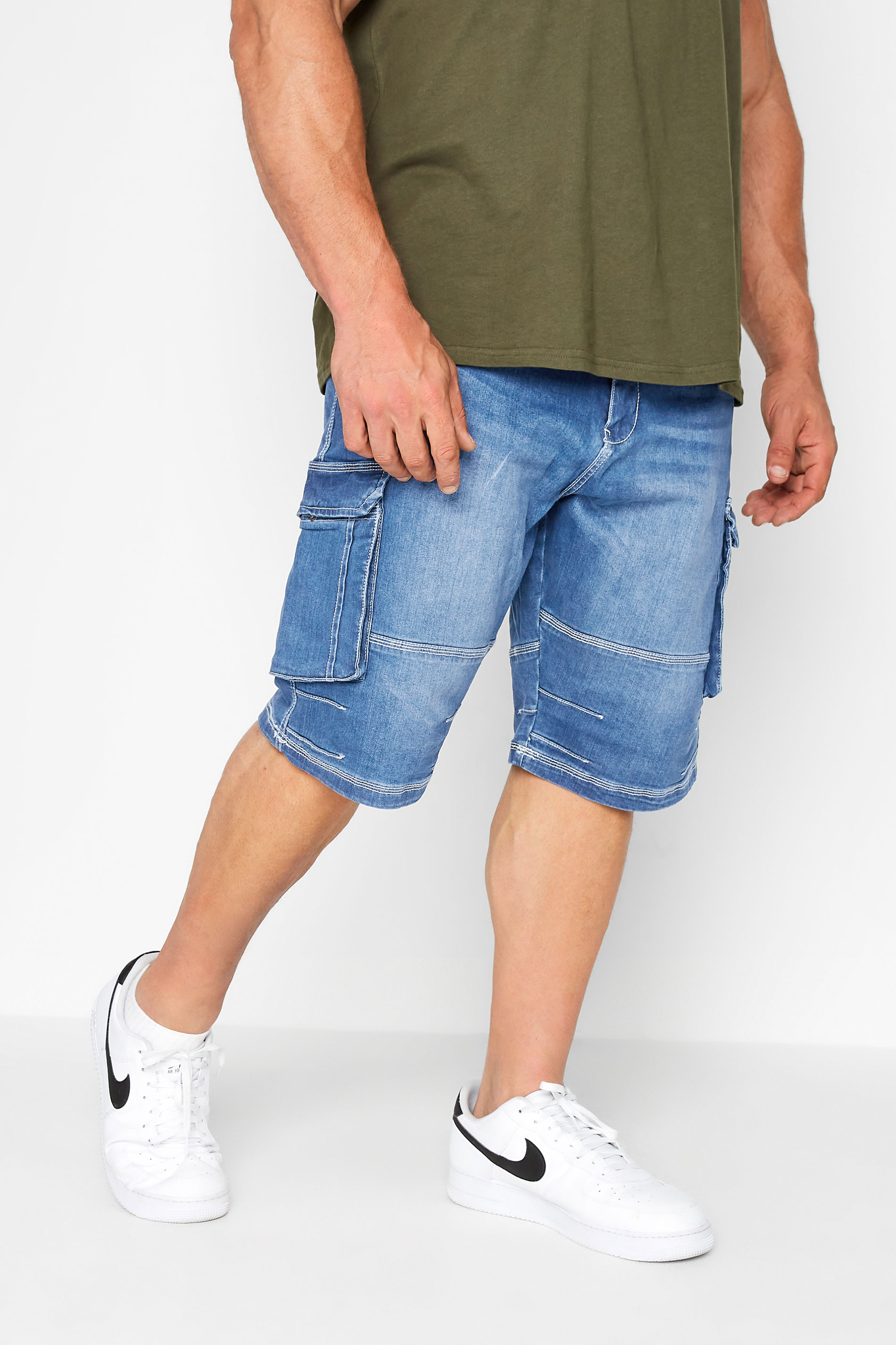 Kam KAM Big & Tall Light Blue Denim Shorts