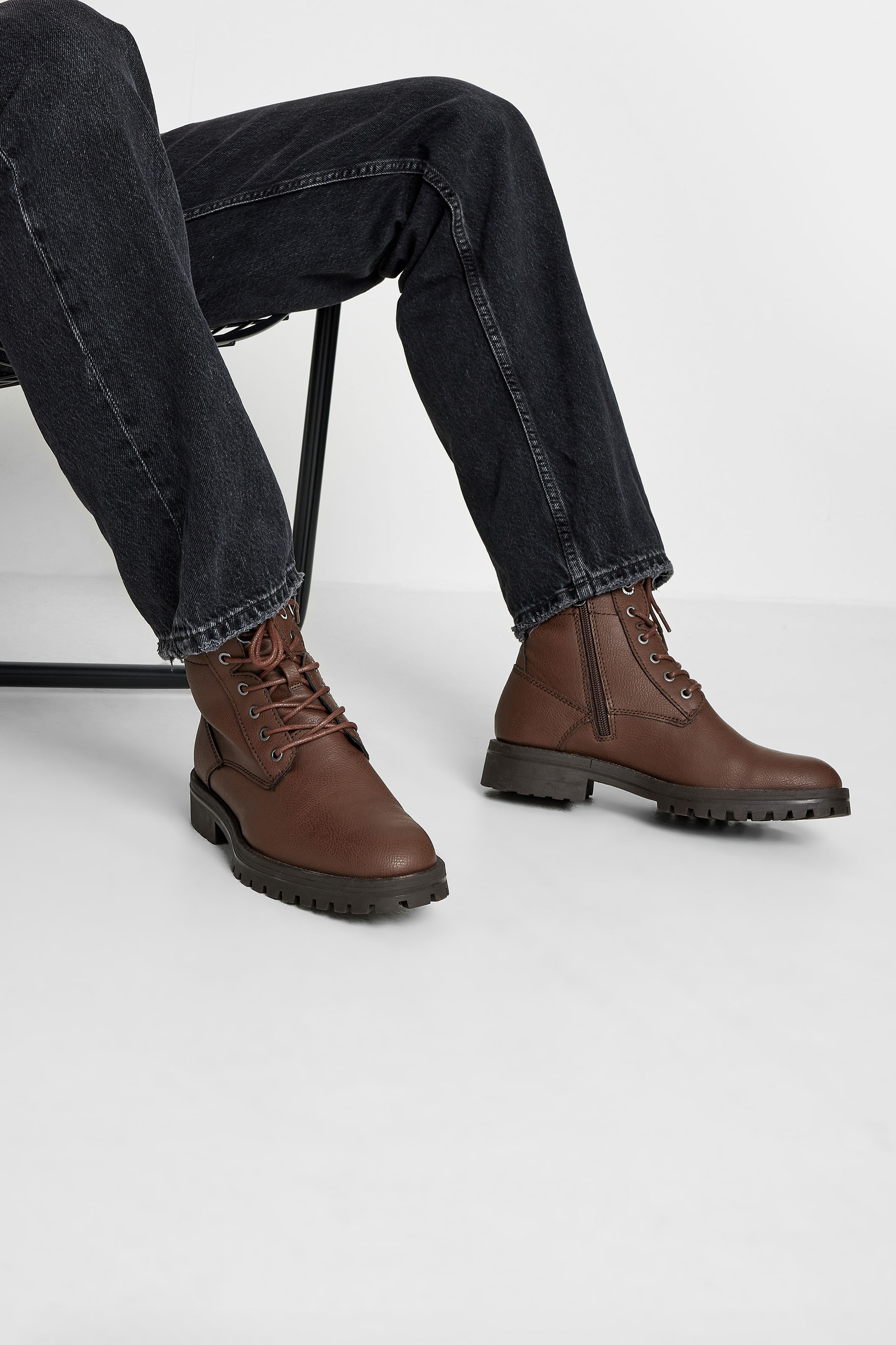 Jack & Jones JACK & JONES Big & Tall Brown Faux Leather Boots