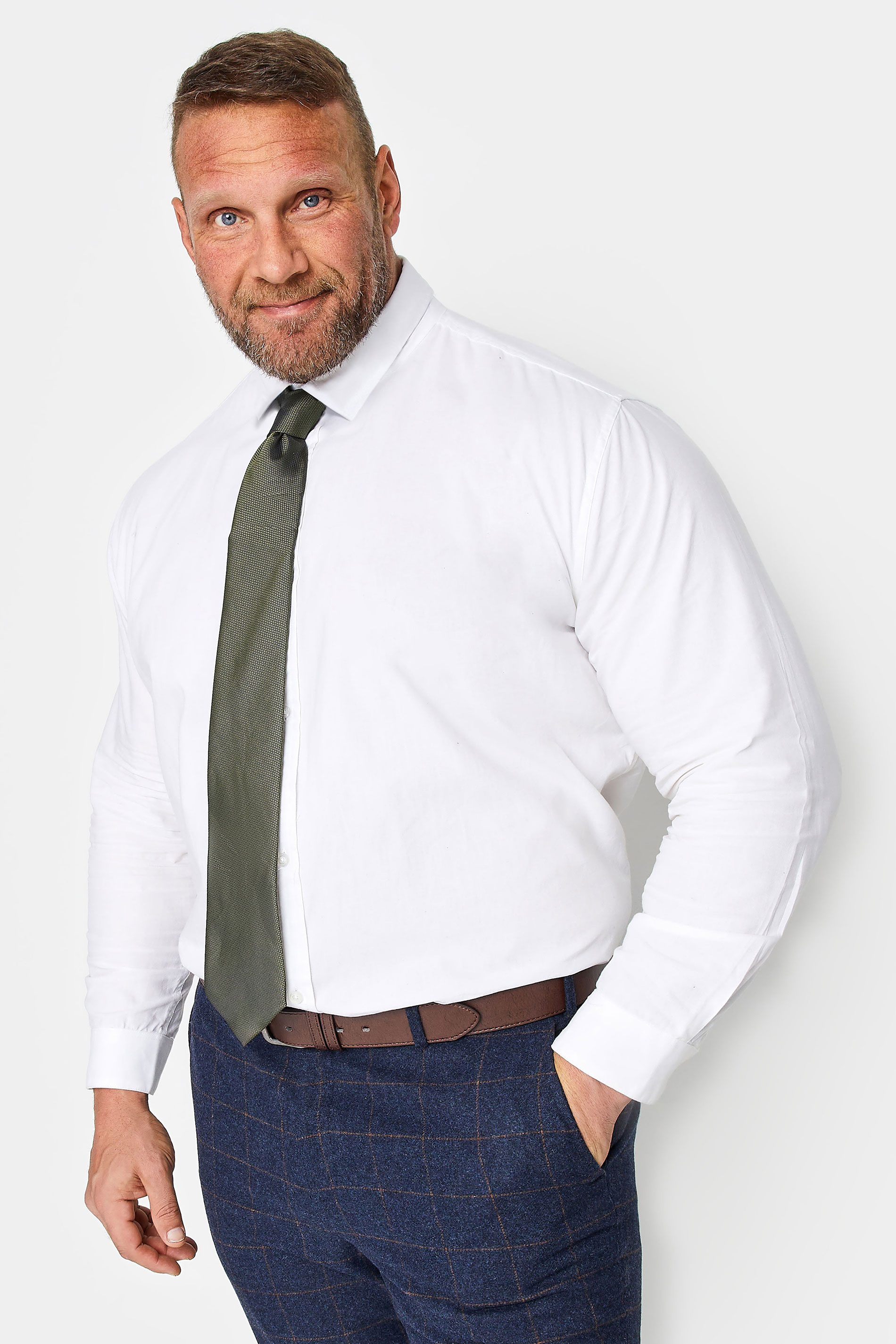 BadRhino BadRhino Tailoring Khaki Green Plain Textured Tie
