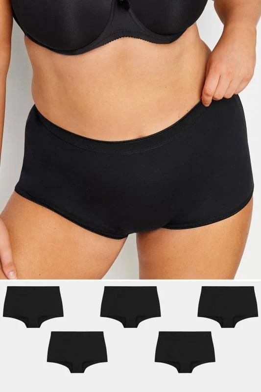 Yours YOURS 5 PACK Curve Black High Waisted Shorts