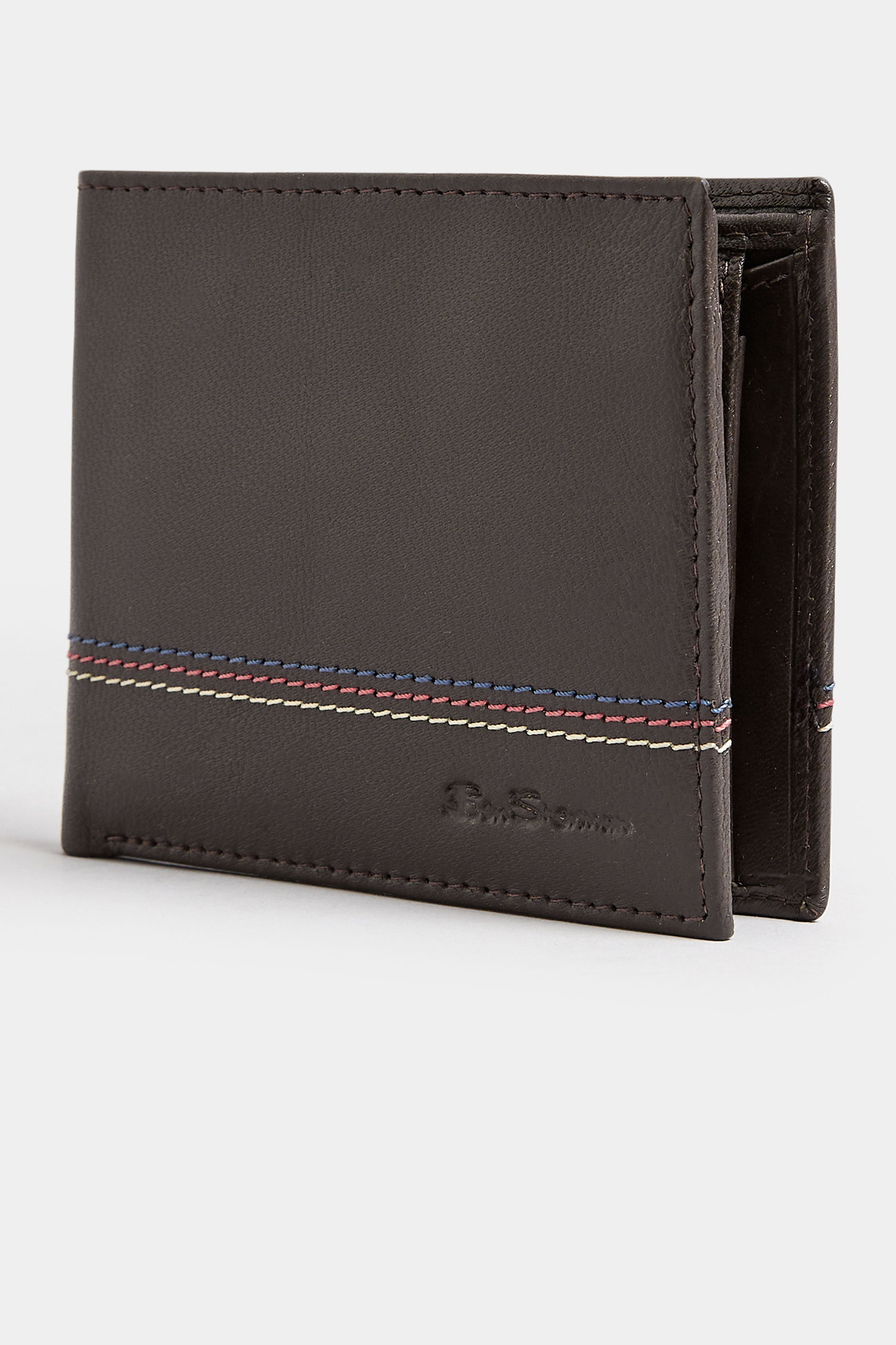 Ben Sherman BEN SHERMAN Brown Leather 'Gillespie' Bi-Fold Wallet