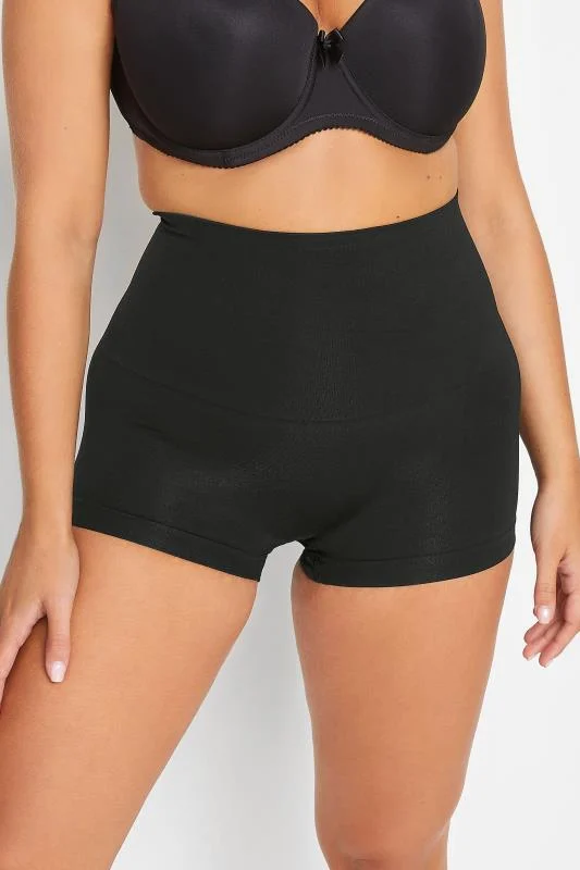 Yours YOURS Curve Black Seamless Control High Waisted Shorts