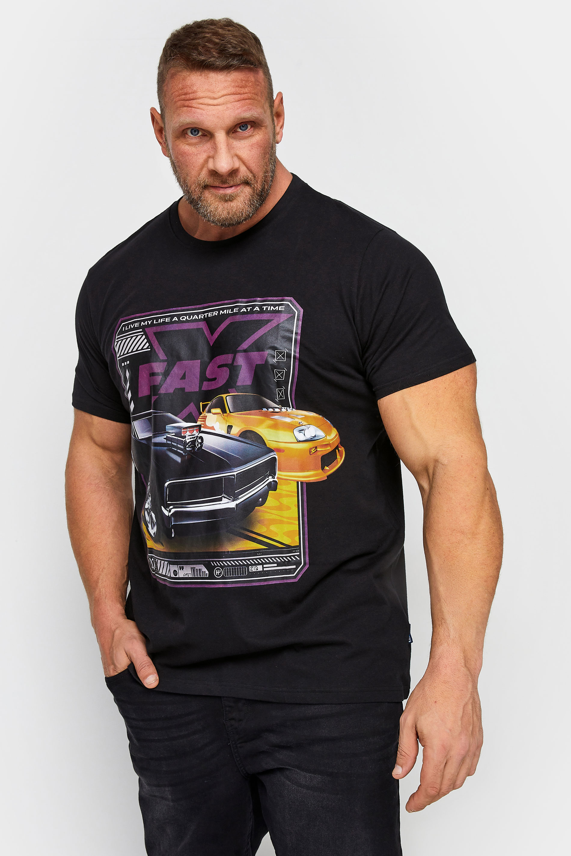 BadRhino BadRhino Big & Tall Black Fast & Furious T-Shirt
