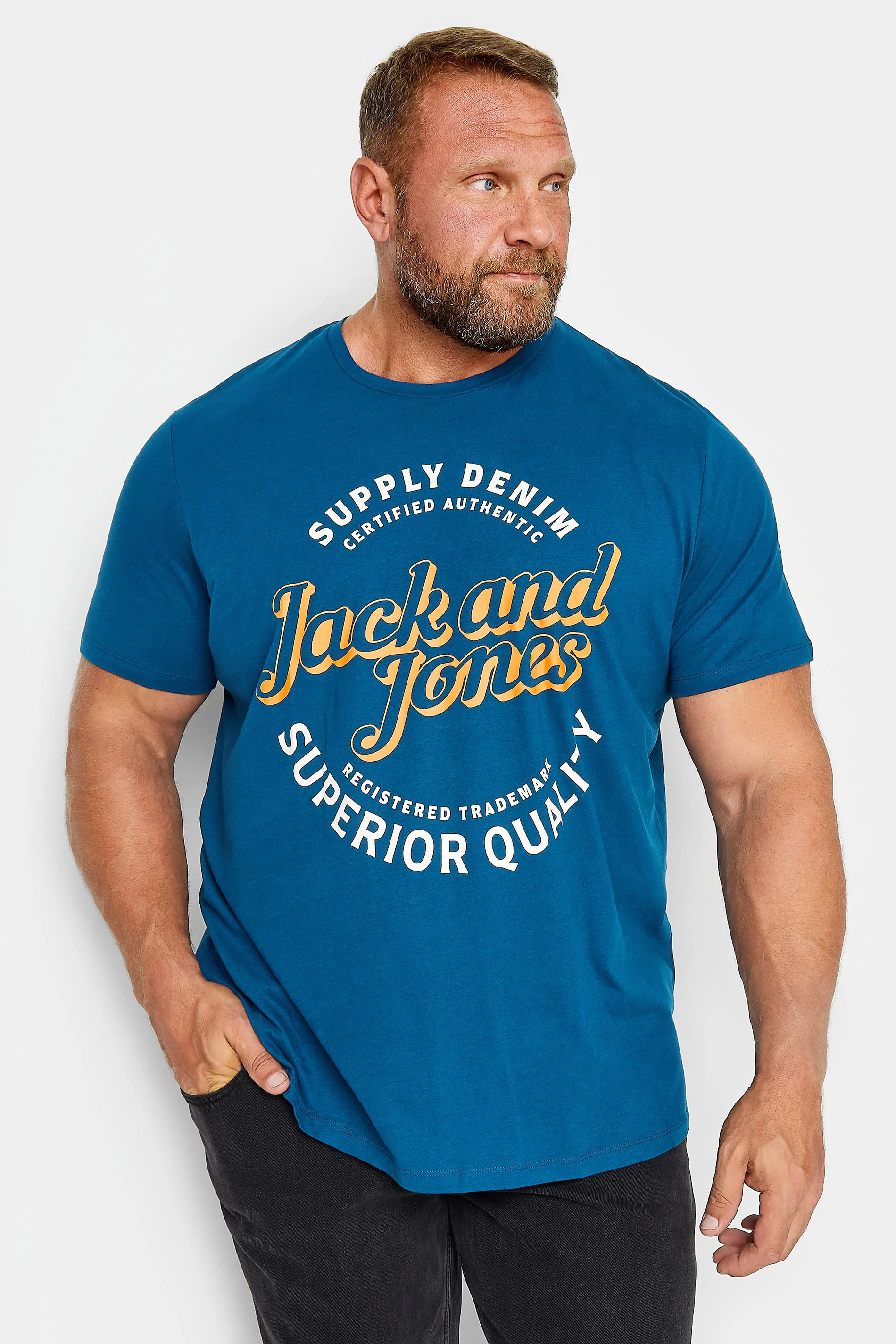 Jack & Jones JACK & JONES Big & Tall Navy Blue Short Sleeve T-Shirt