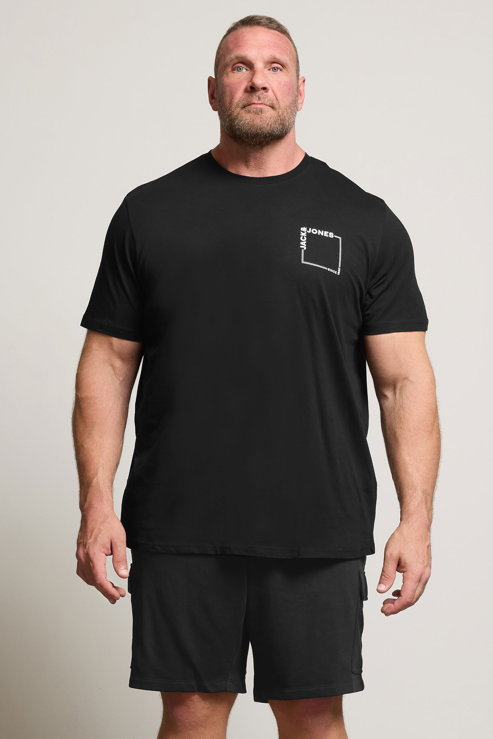 Jack & Jones JACK & JONES Big & Tall Black 'Verner' T-Shirt & Short Set