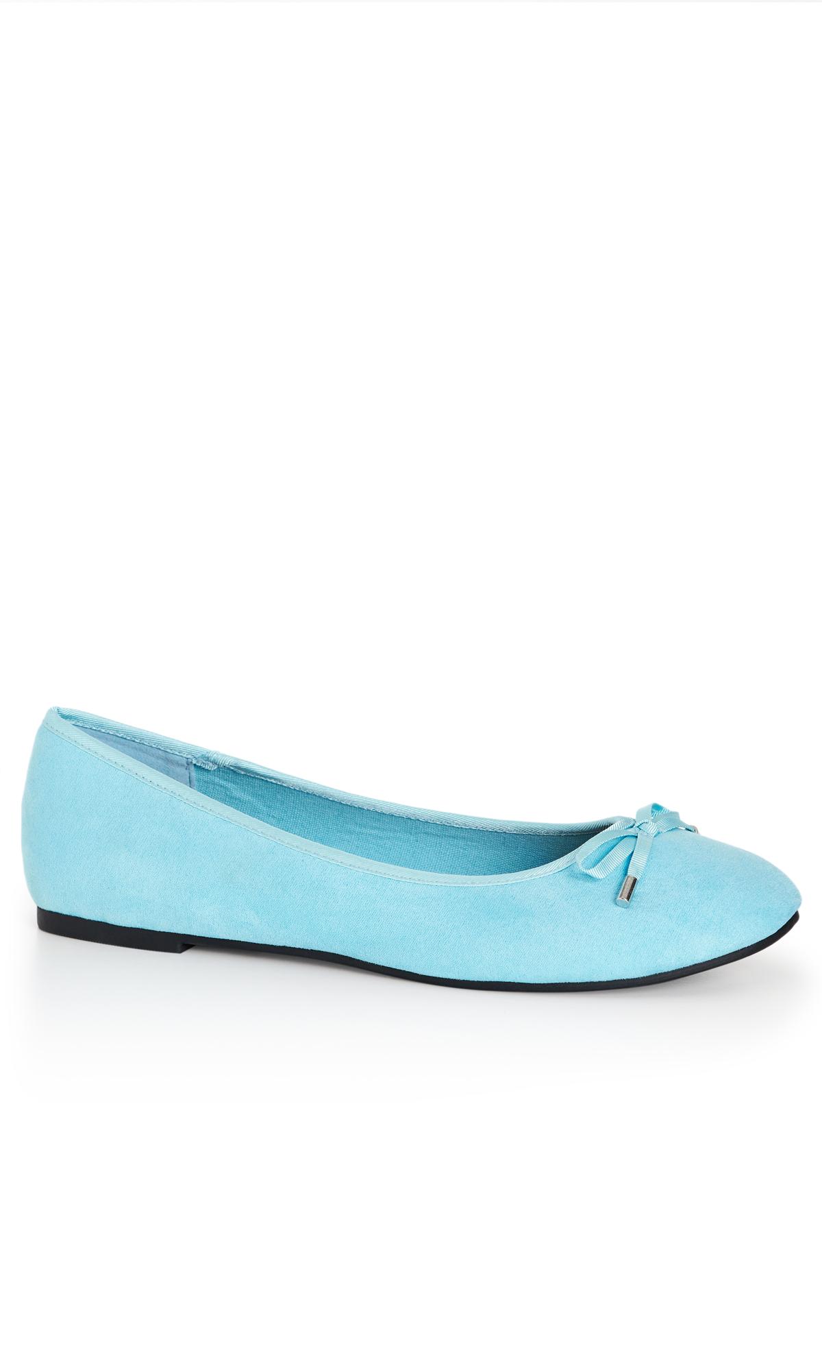 Evans Evans Light Blue Denim Ballerina Pumps