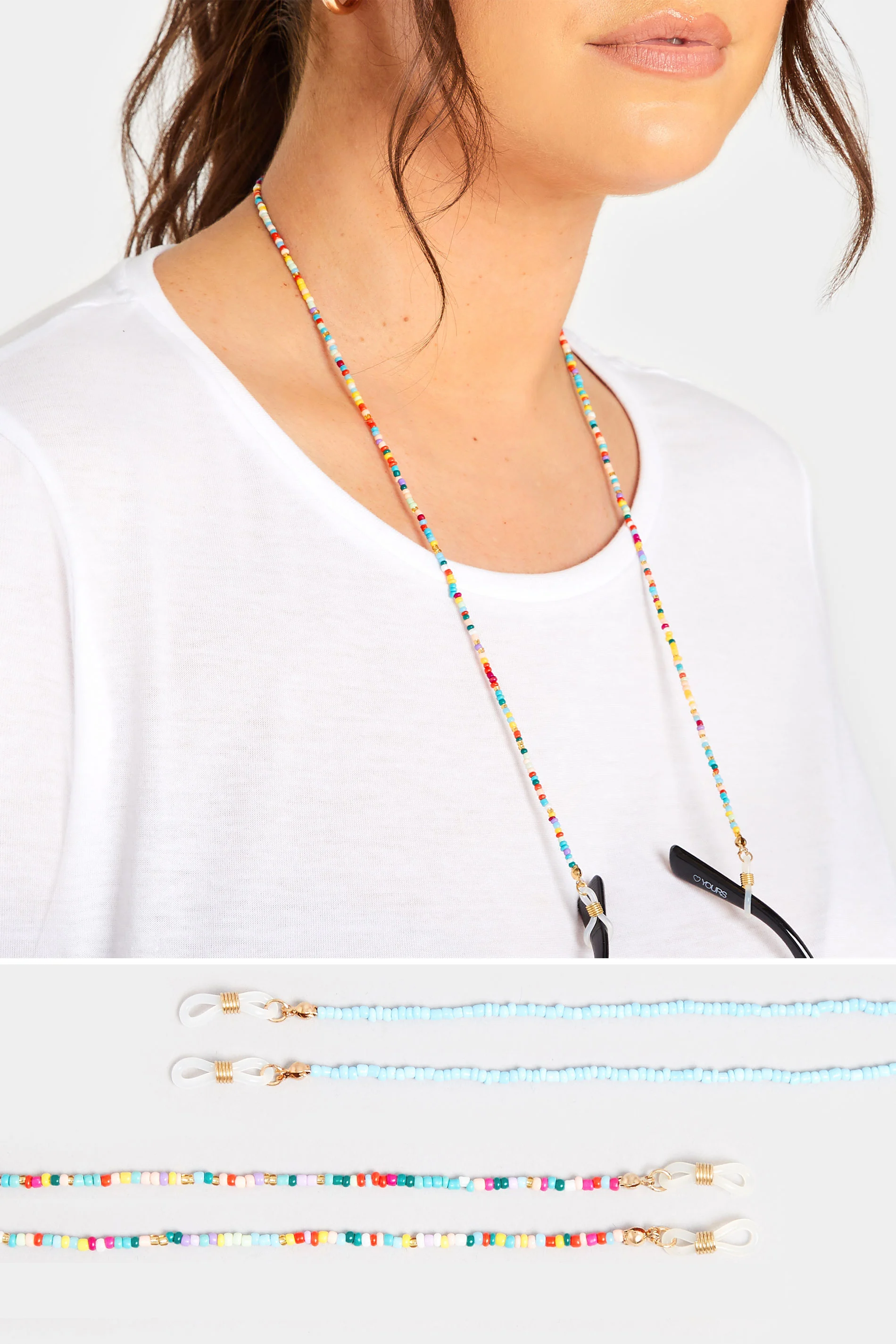Yours 2 PACK Blue Beaded Sunglasses Chain Set