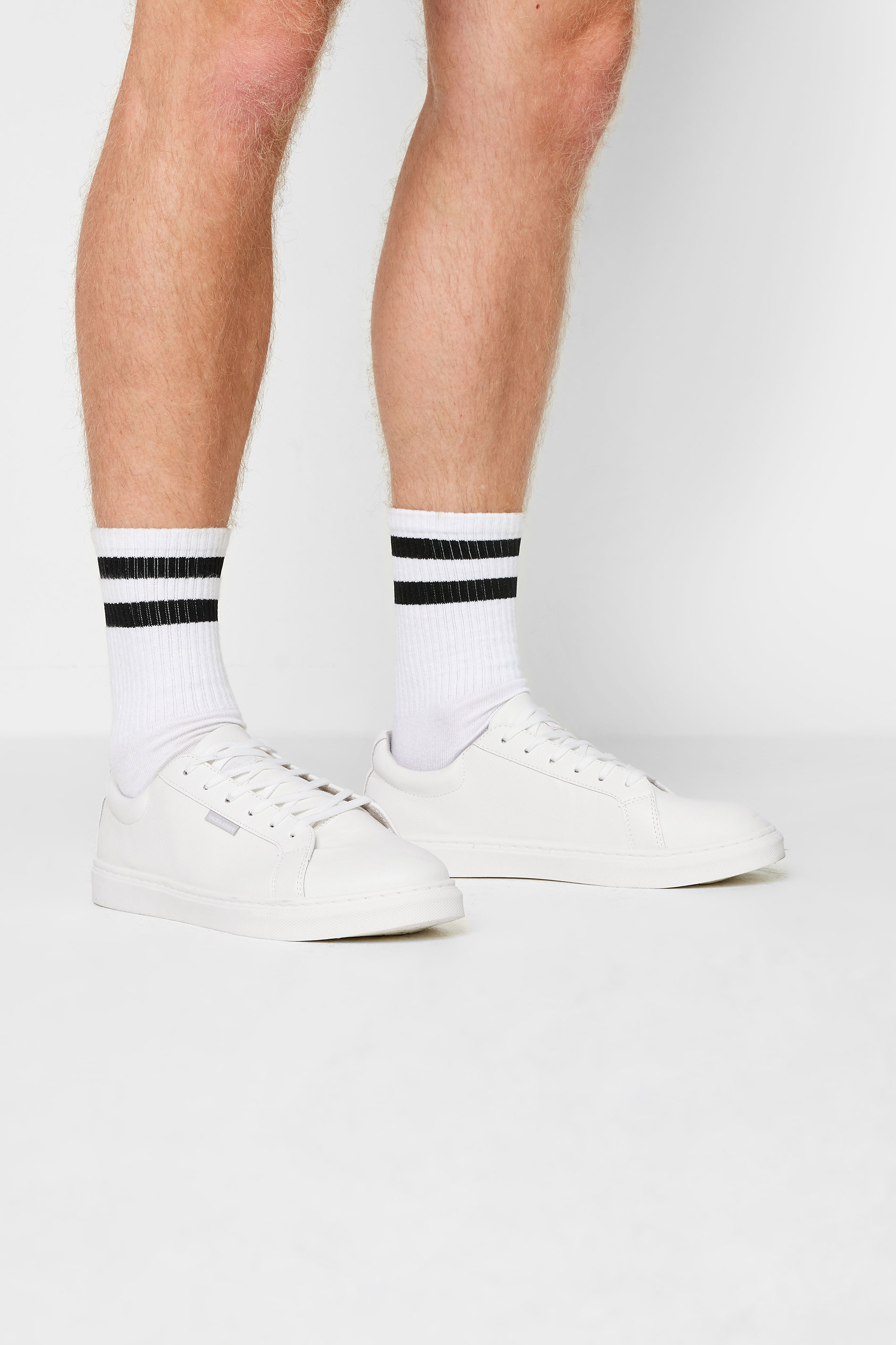 Jack & Jones JACK & JONES White Anthracite Faux Leather Trainers