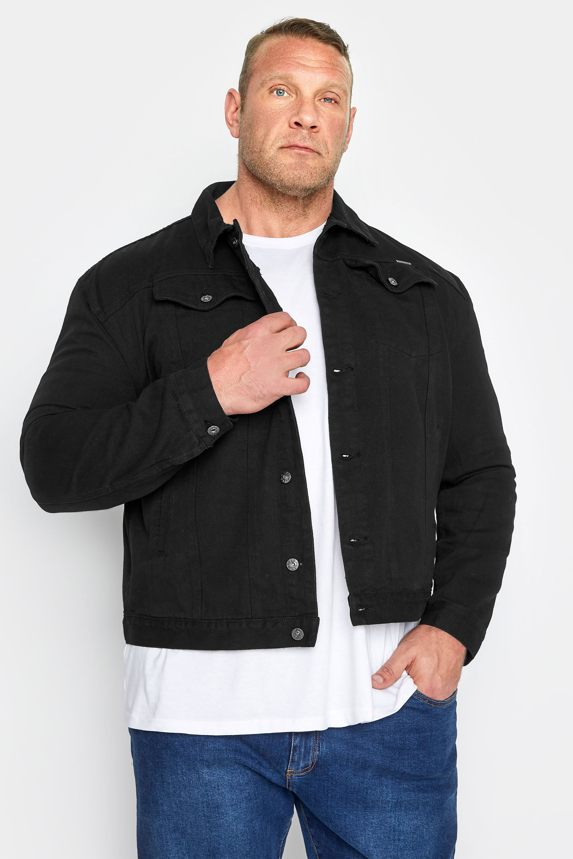 D555 D555 Big & Tall Black Denim Jacket