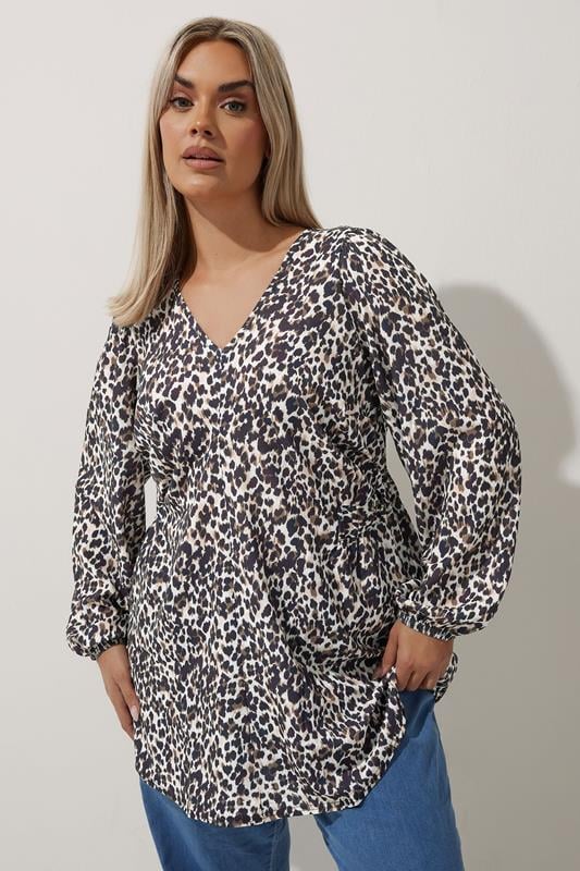 Limited Collection LIMITED COLLECTION Curve Natural Brown Leopard Print Blouse