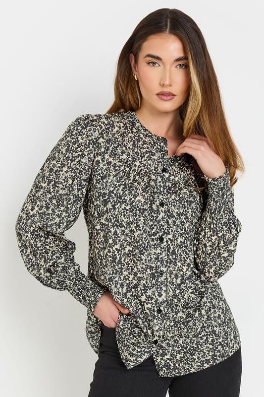 LTS LTS Tall Black Ditsy Floral Long Sleeve Blouse