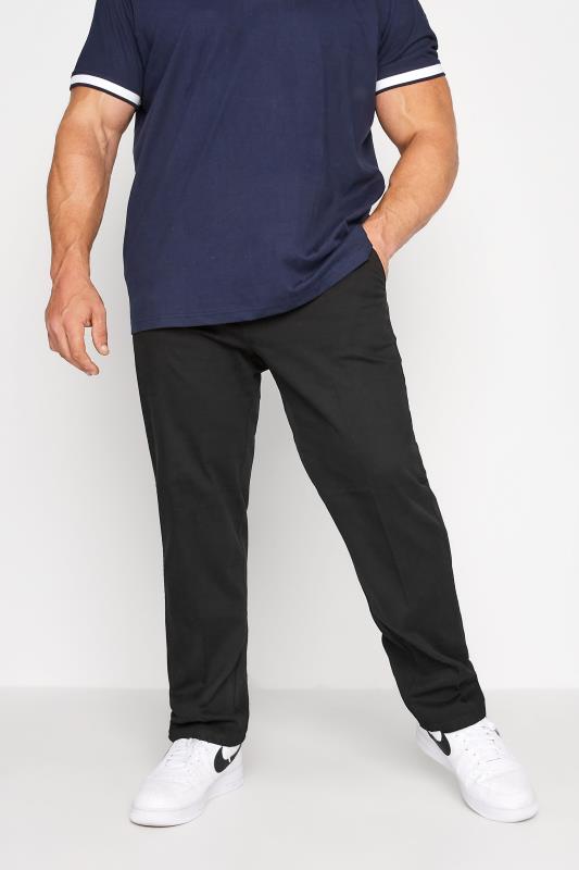 D555 D555 Big & Tall Black Extendable Waist Stretch Chinos