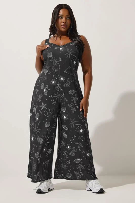 Limited Collection LIMITED COLLECTION Curve Black Summer Print Jumpsuit