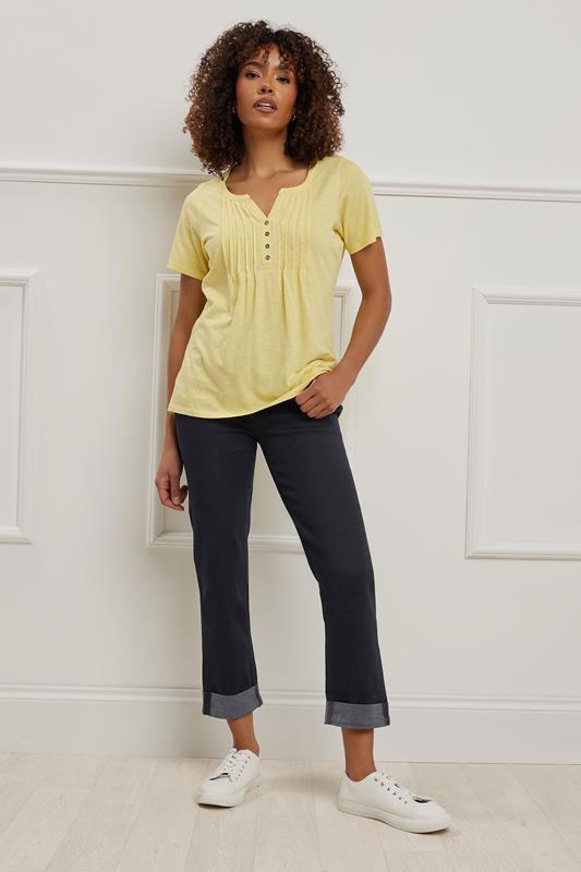 M&Co Womens M&Co Black Short Sleeve Wrap Top