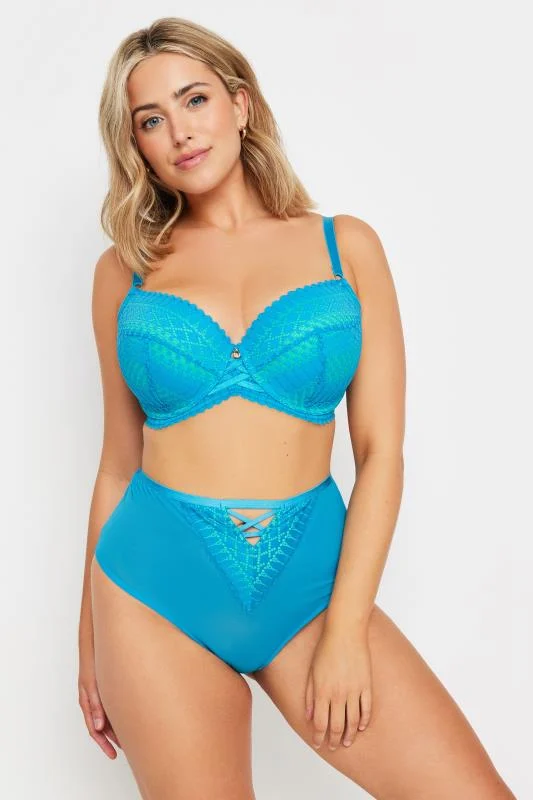 Yours YOURS Curve Blue Lace Up High Waisted Full Briefs