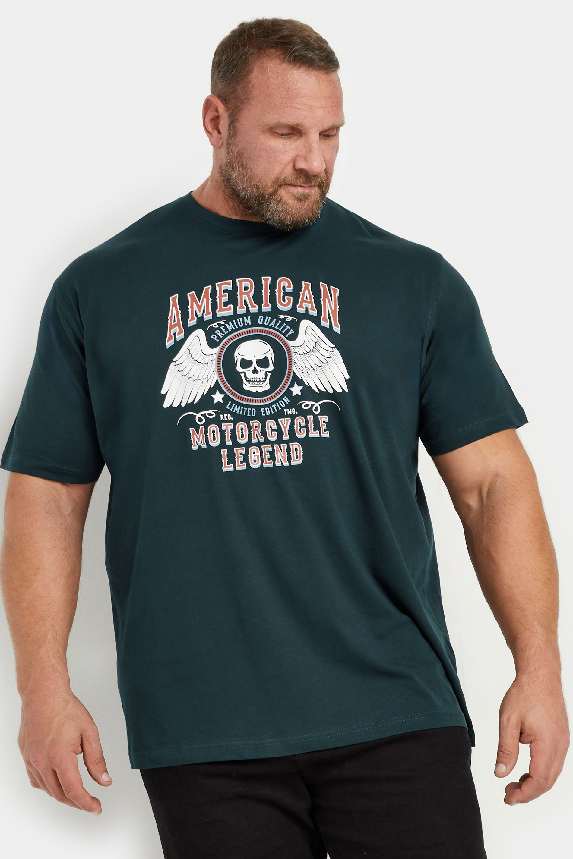 Espionage ESPIONAGE Big & Tall Green 'American' Graphic Print T-Shirt