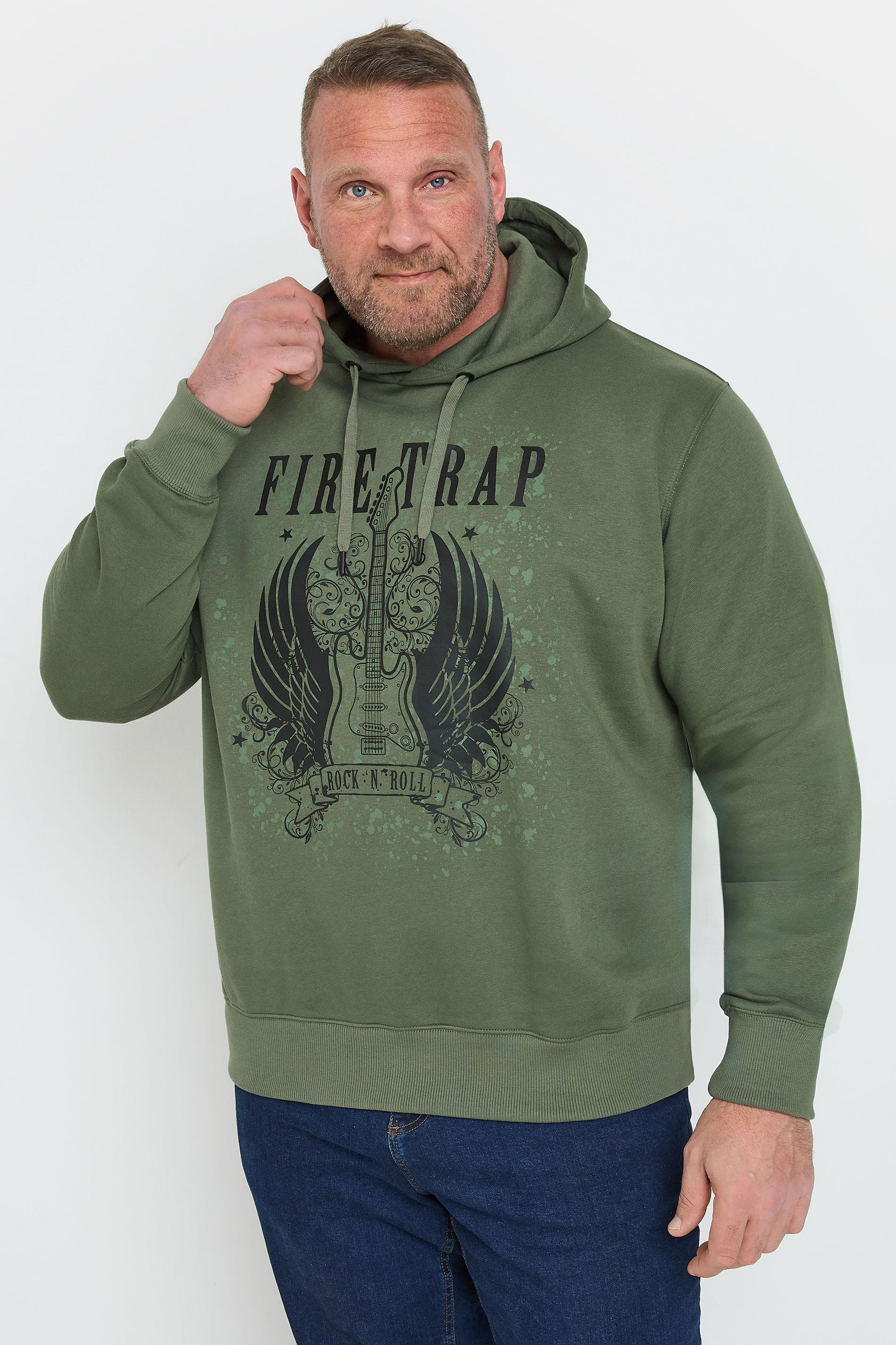 Firetrap FIRETRAP Big & Tall Khaki Green Hoodie