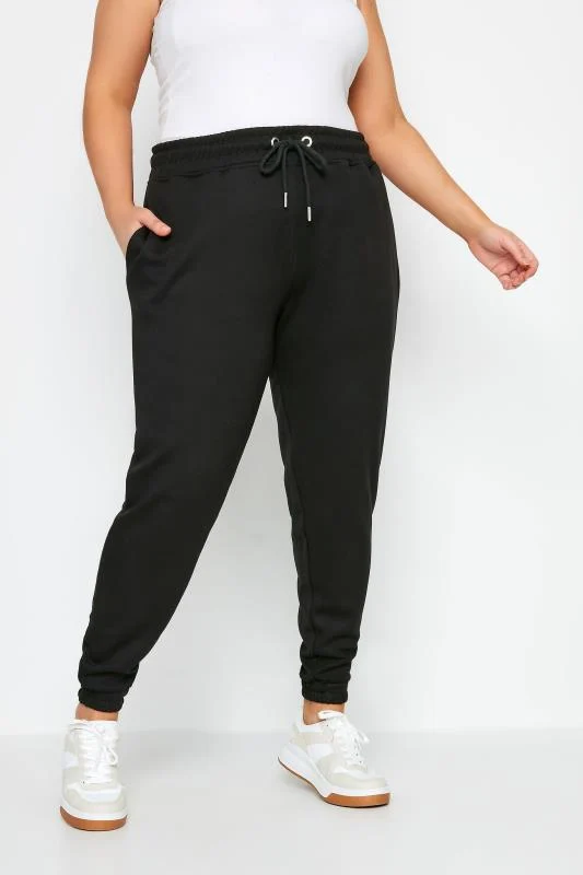 Yours YOURS Curve Black Elasticated Joggers