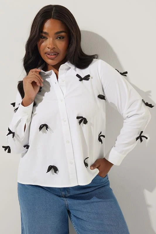 Limited Collection LIMITED COLLECTION Curve White Bow Detail Shirt
