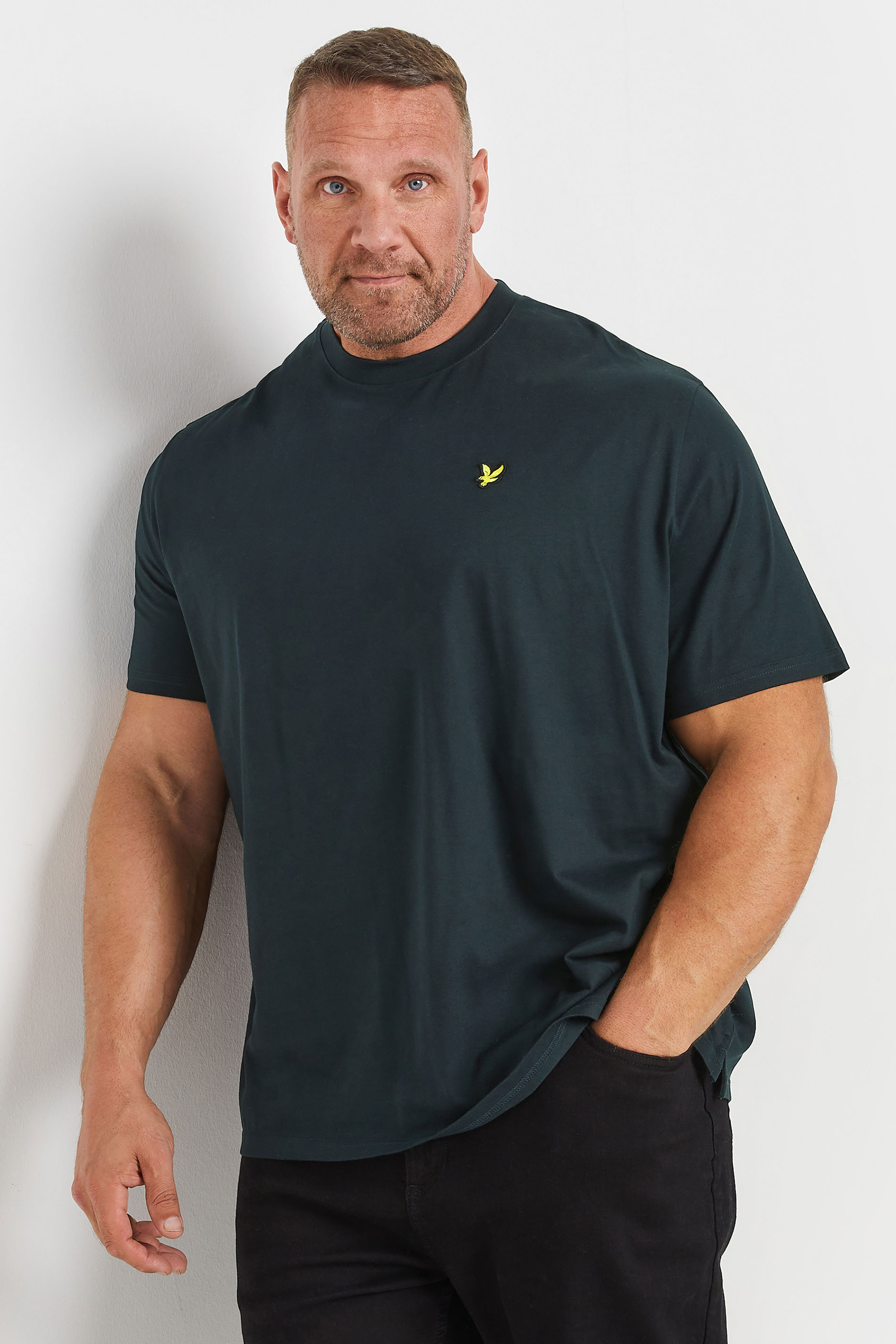 Lyle & Scott LYLE & SCOTT Big & Tall Navy Blue Tartan Heritage Graphic T-Shirt